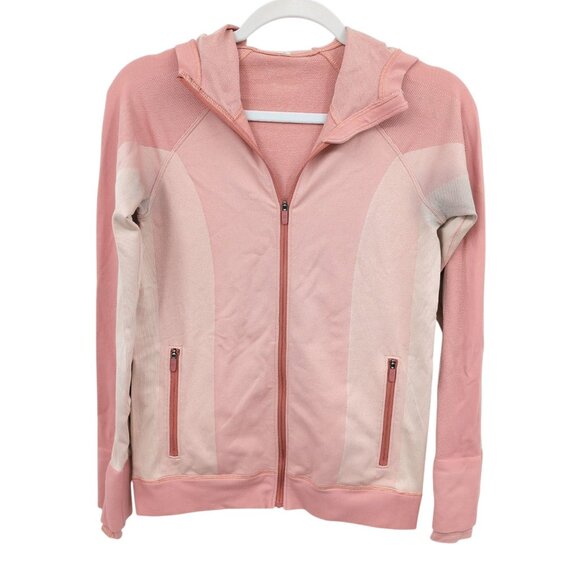 Lululemon Ebb to Train Jacket Pink Hooded Full Zip Size 6 Athleisure Casual - Picture 1 of 13